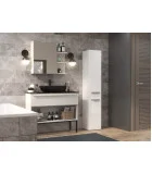 Bathroom cabinet with one door and laundry basket NEL, white gloss order